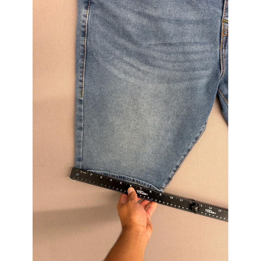 True Religion Rocco Relaxed Skinny Denim Shorts Mens 38 Blue Medium Wash Stretch